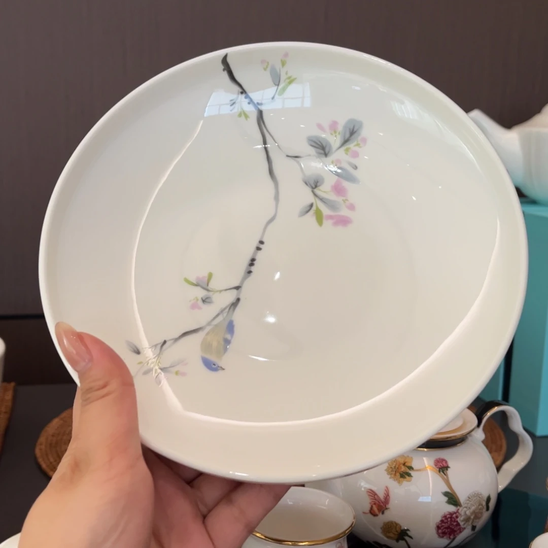 瓷片春风和雀19cm家和盘