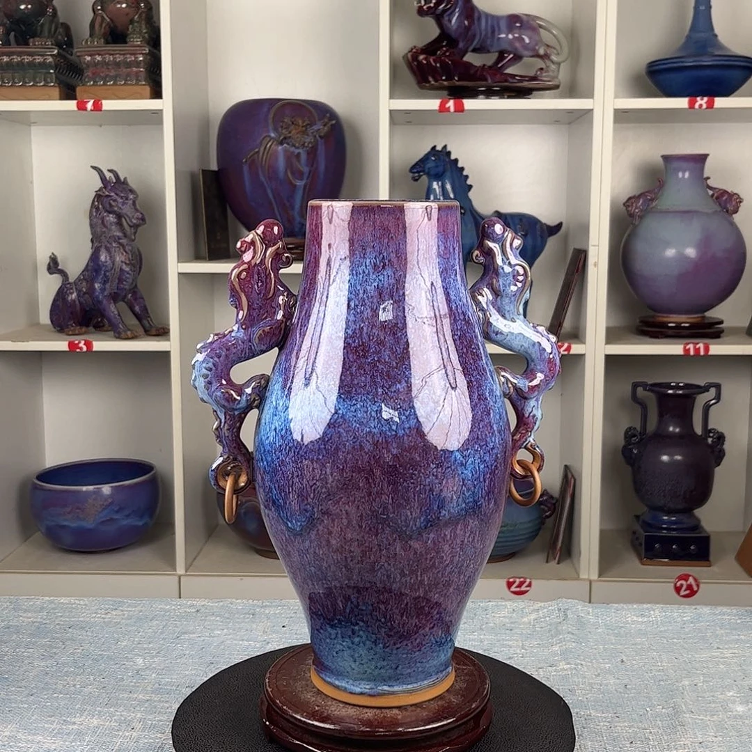 瓷片双龙瓶大师作品