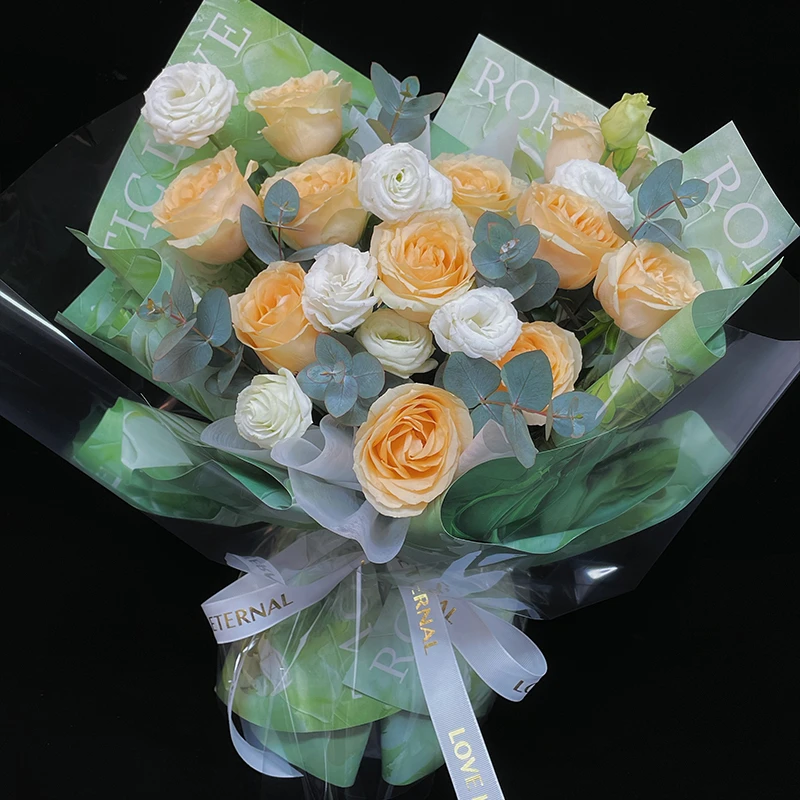 甜心花漾油画风花束包装材料花艺鲜花花束牛皮包花纸花艺资材