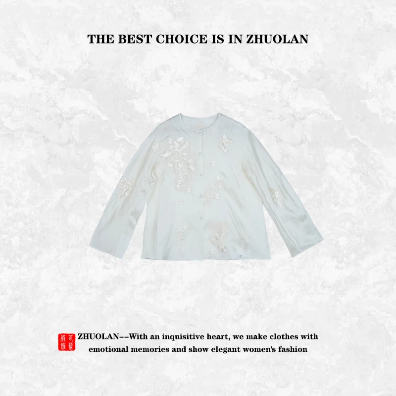 23056新中式国风上衣长袖时尚休闲圆领百搭