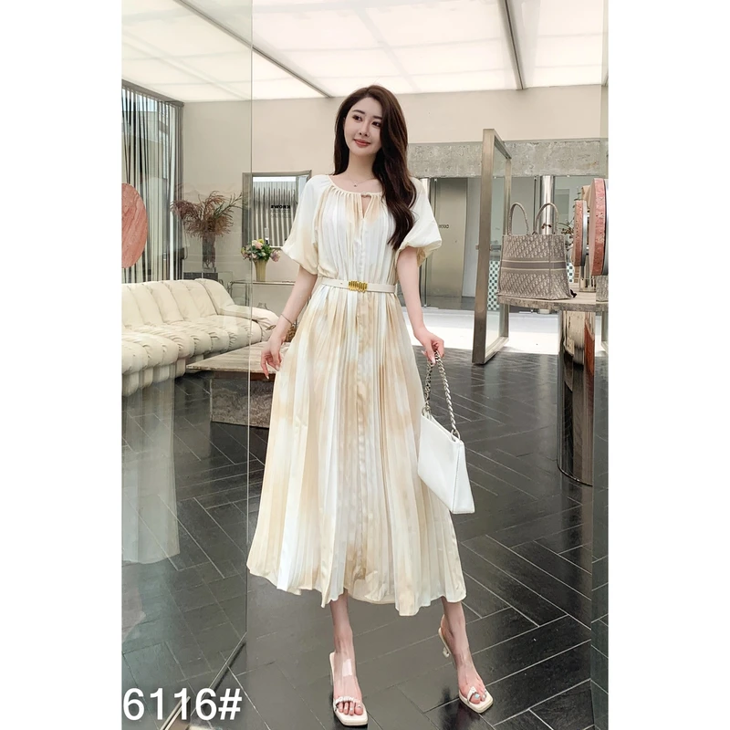【商场高货】 气质温柔风小众女装连衣裙+腰带6116