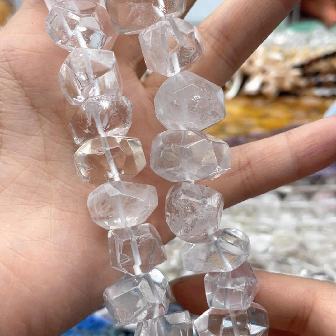 玛瑙/玉髓未镶嵌珠宝半成品一条装卡20左右白水切面方不定