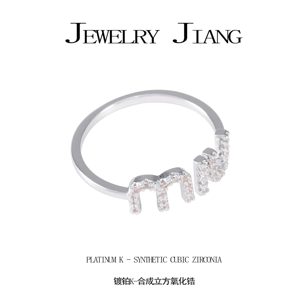 铜合金锆石戒指 轻奢时尚镶嵌满钻气质戒指 1830