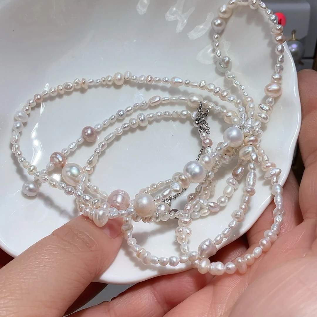 淡水珍珠颈饰银S925镶嵌小****?