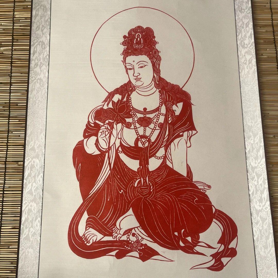 【拓石记】非遗纯手工拓印 坐佛观音拓片 茶社办公书房客厅玄关题跋