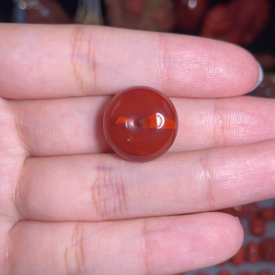 南红玛瑙未镶嵌瓦西平安扣16.8mm