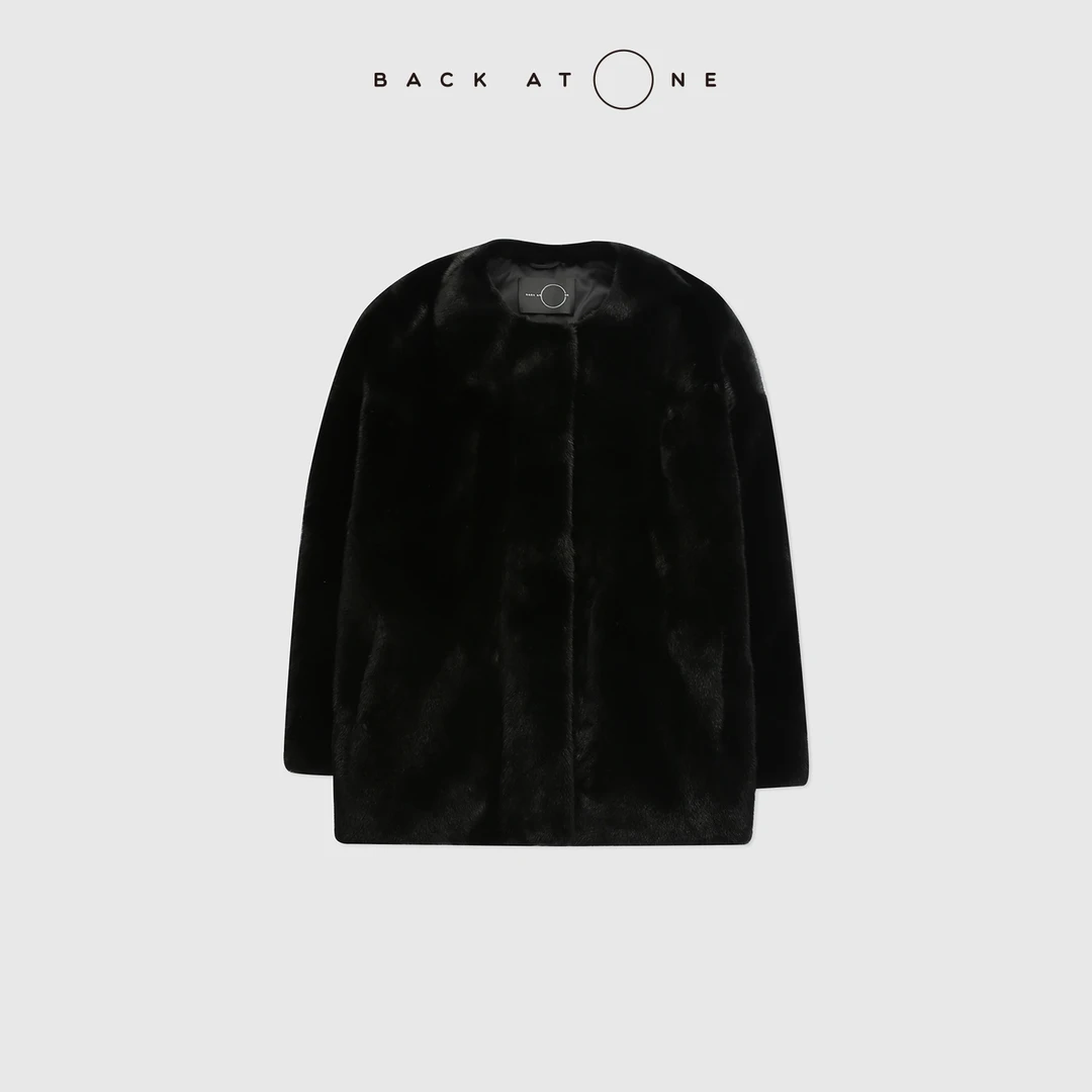 BACKATONE“宝嘉美系列-星冕” 奢贵圆领外套水貂 BFF-1GC131N-K