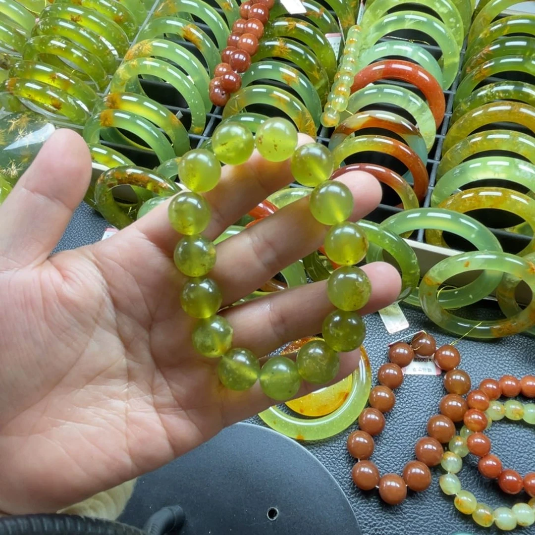 未镶嵌蛇纹石玉手链卡14