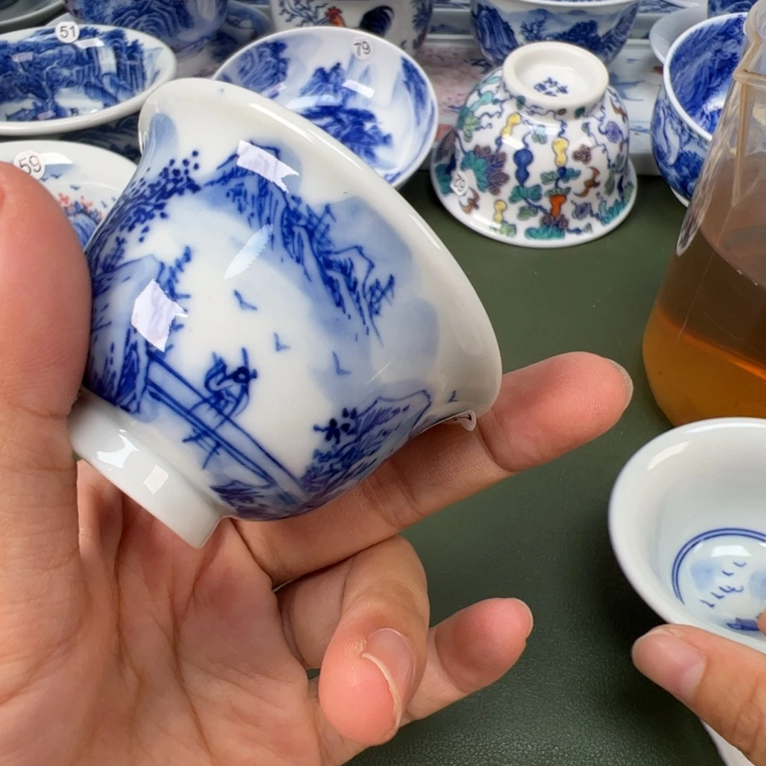 景德镇纯手工纯手绘茶具木木26