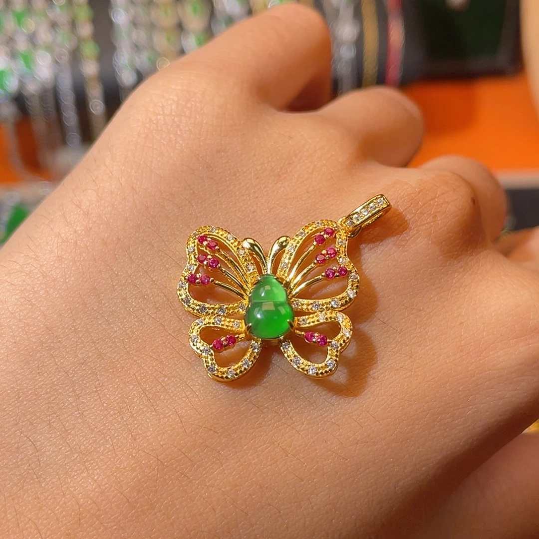 翡翠银S925镶嵌颈饰