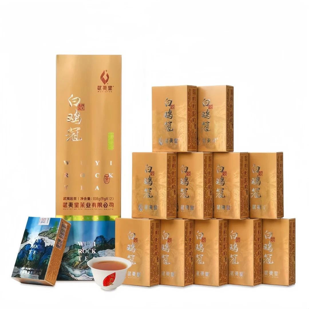 武夷星四大名枞白鸡冠竖条装108g12泡武夷岩茶