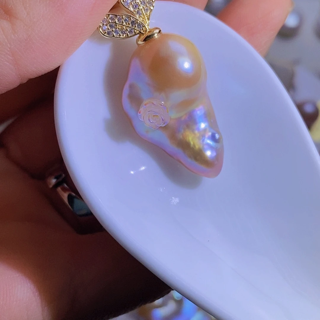 天然淡水珍珠（微瑕）合金淡水珍珠