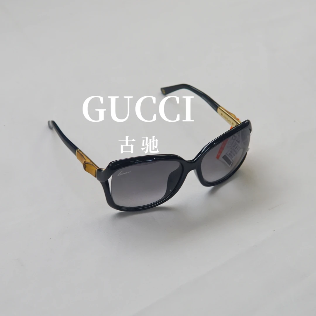 95新 GUCCI/古驰 竹节黑色墨镜/GA10326802/6802