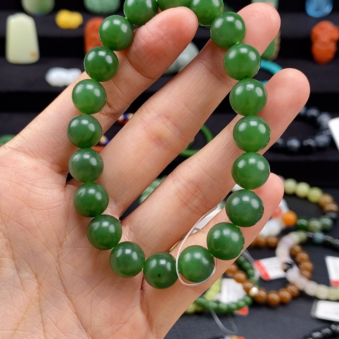 手链未镶嵌和田玉新疆碧玉手串10mm