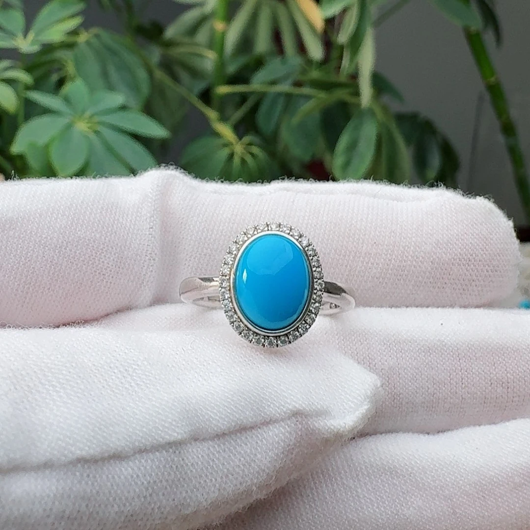 绿松石银S925镶嵌戒指戒指