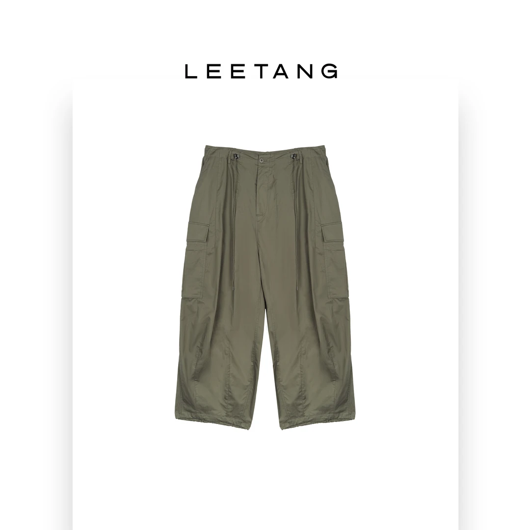 【LEETANG】军绿色抽绳工装休闲裤LT-XQ10321