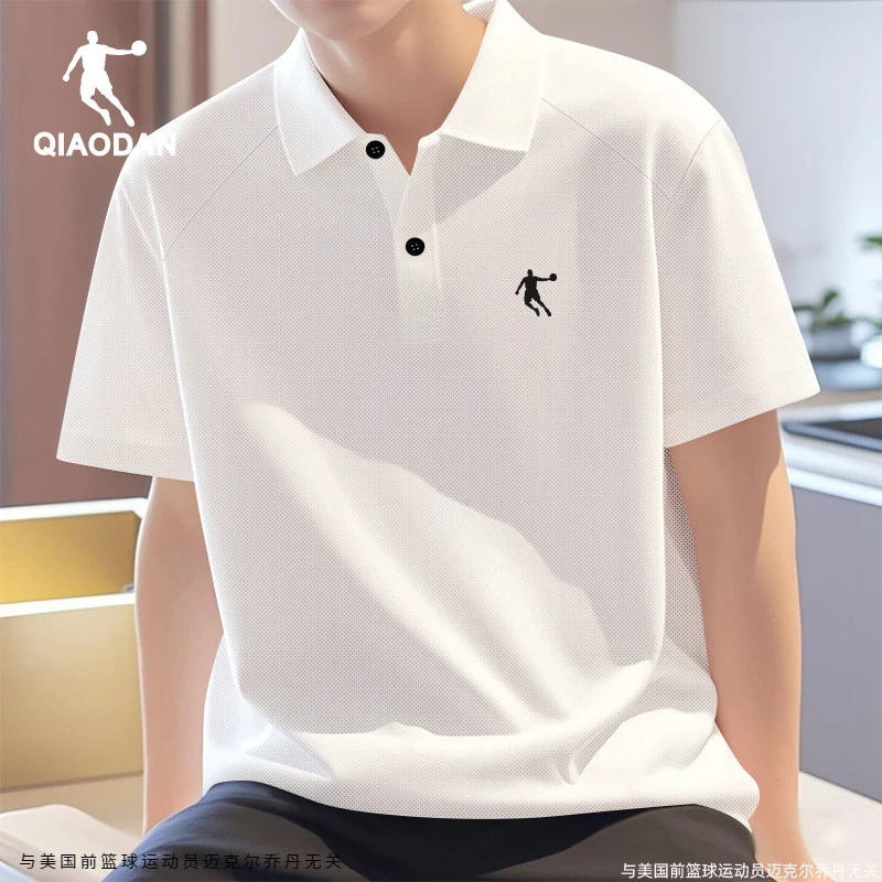 乔丹运动t恤男2025夏季新款透气轻薄POLO衫健身跑步翻领男士短袖