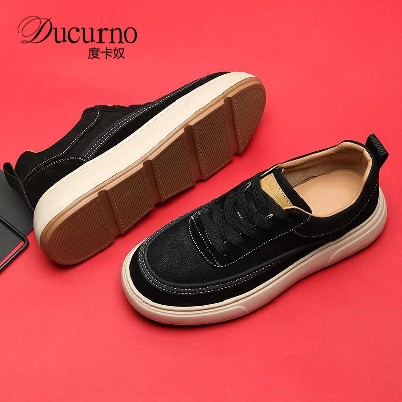 度卡奴休闲皮鞋男2025新款高端商务男鞋男款痞帅高级感休闲皮鞋