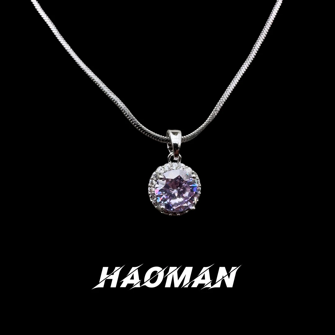 钛钢项链 原创精致简约风轻奢锆石项链时尚百搭复古情侣满钻镶嵌