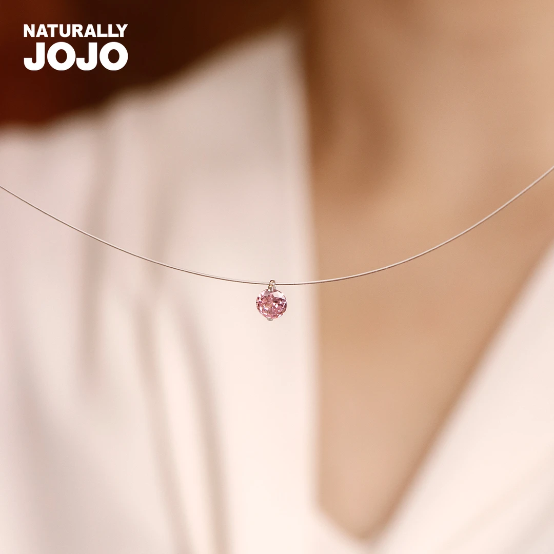 非金属树脂项链 轻奢人鱼之泪项链女精致锆石隐形鱼线百搭锁骨链