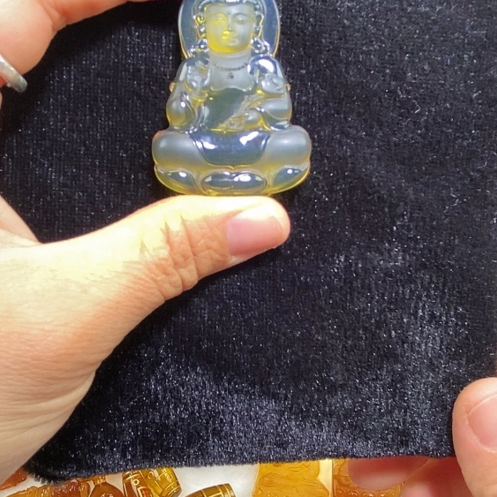 琥珀未镶嵌吊坠(不含链)天然缅甸琥珀金珀观音