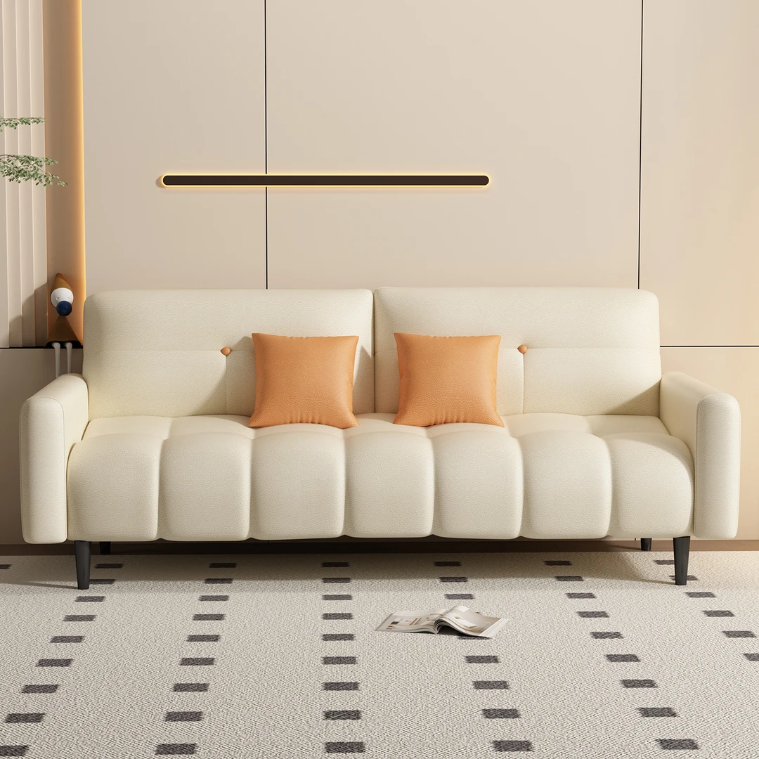 轻奢沙发一体两用客厅出租房现代简约多功能猫爪皮沙发床