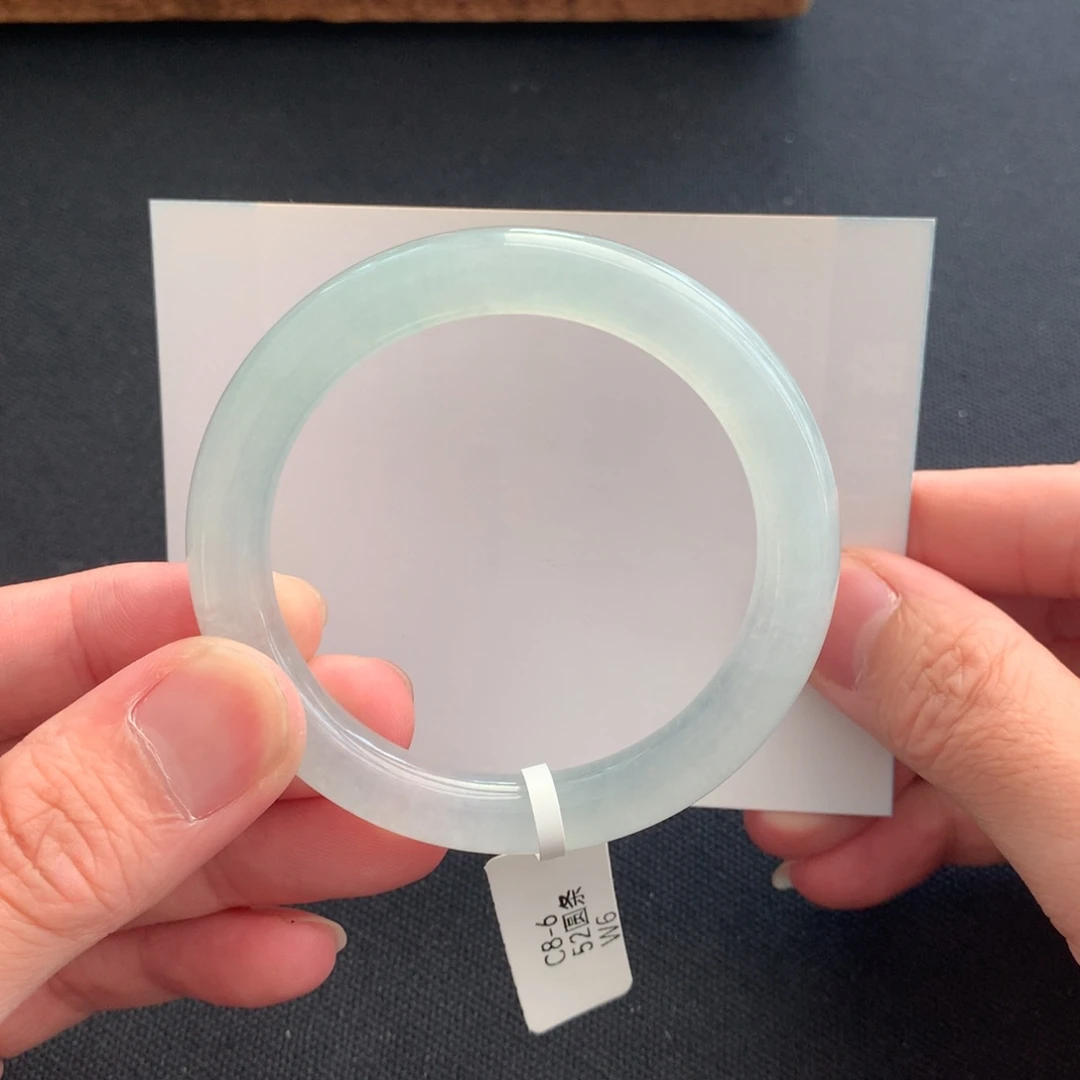 翡翠未镶嵌手镯圈口5253