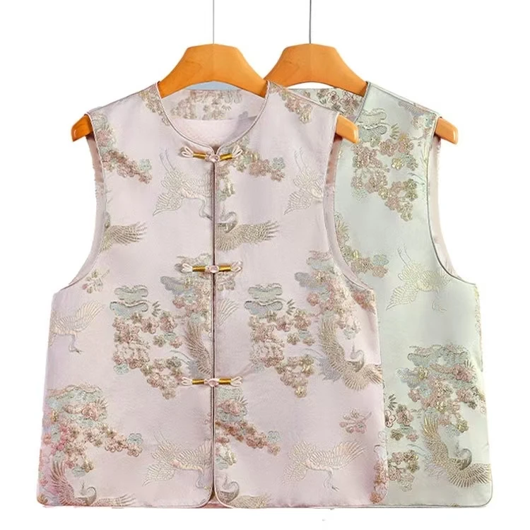 [百鸟梅花]柒品新中式百鸟梅花图国风织锦马甲