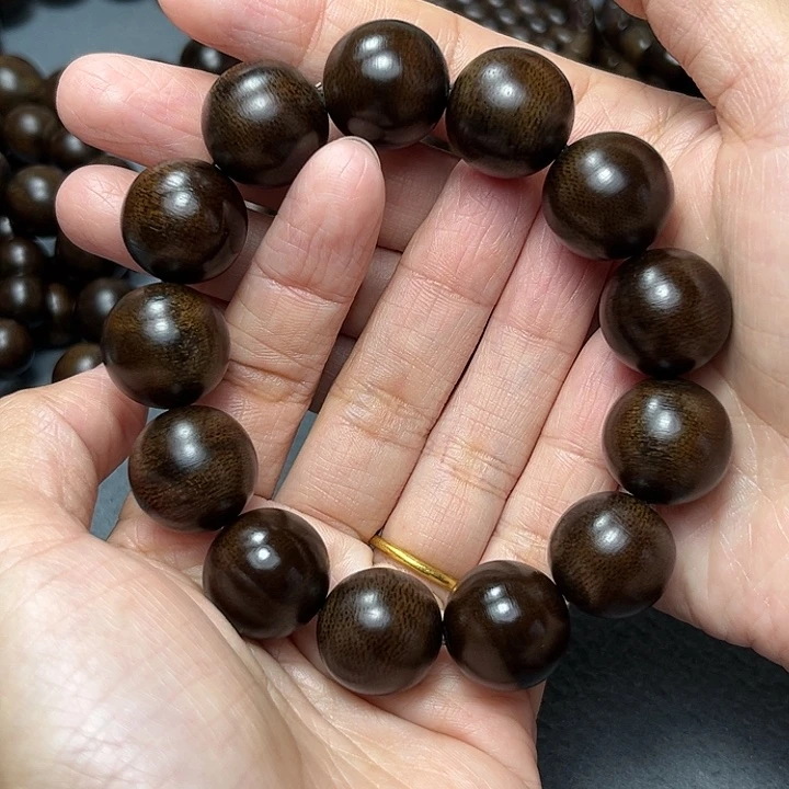 沉香手串晓*白棋玉化