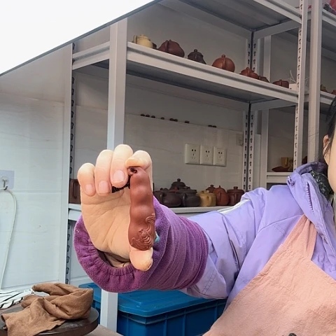 朱泥扁豆手把件手把件