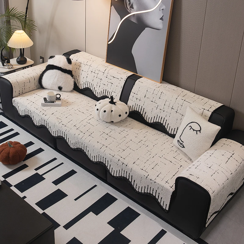 R异形直排皮沙发垫子四季通用防滑坐盖布皮沙发专用坐垫简约盖巾