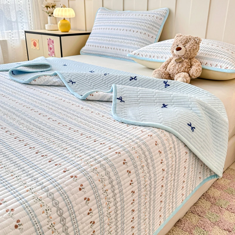 一面纯棉一面绒床盖单件双面可用夹棉床单榻榻米床垫褥子四季通用