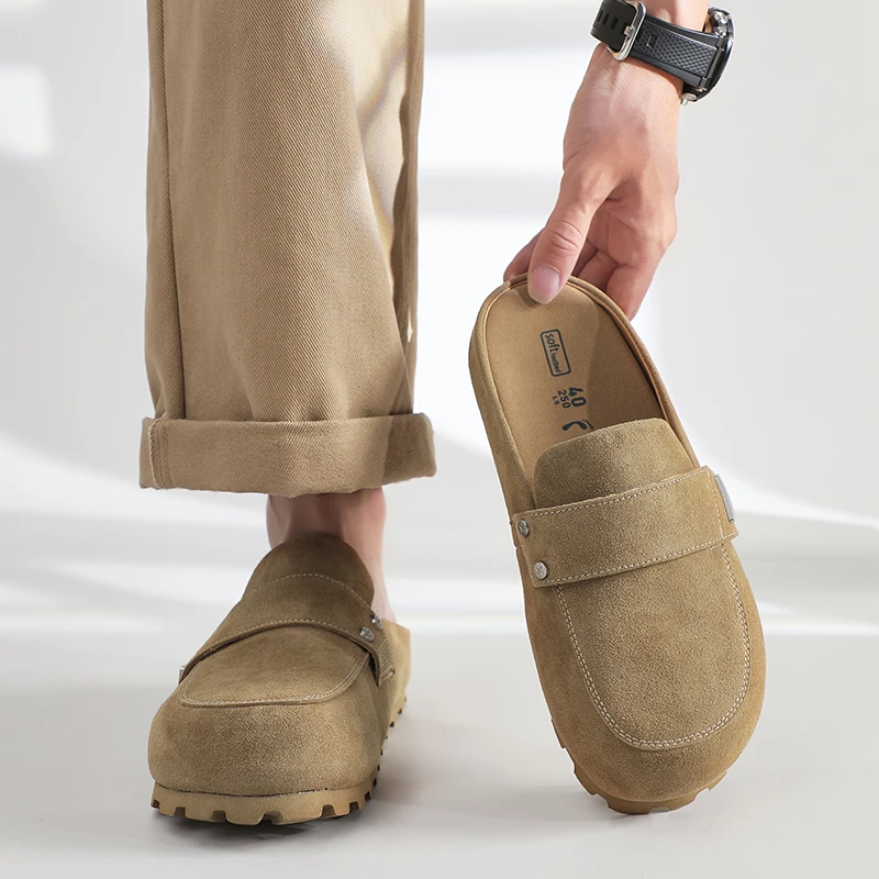【旗舰新品】美式复古胖头鞋勃肯鞋男潮包头半拖鞋厚底增高5CM老