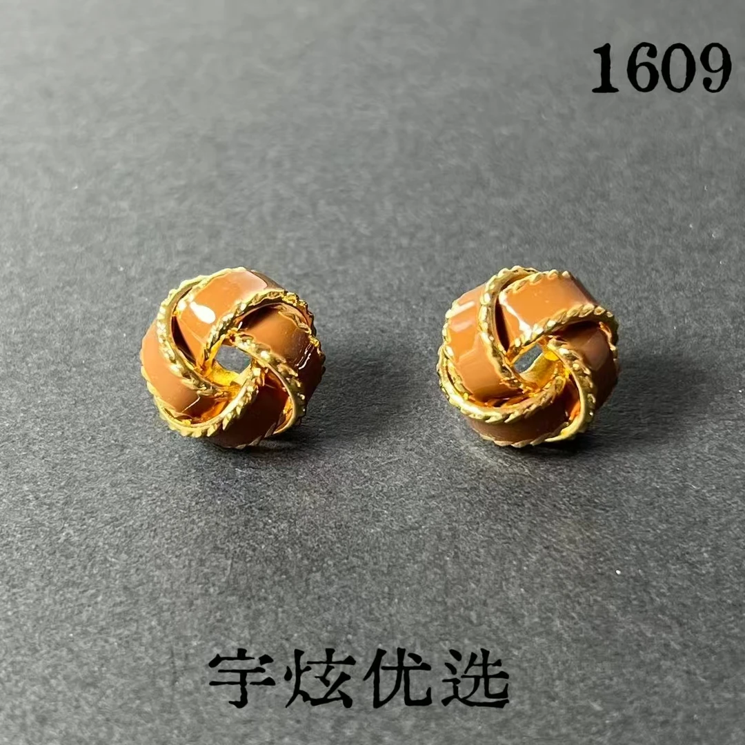黄铜珐琅耳饰 时尚百搭耳钉气质1609