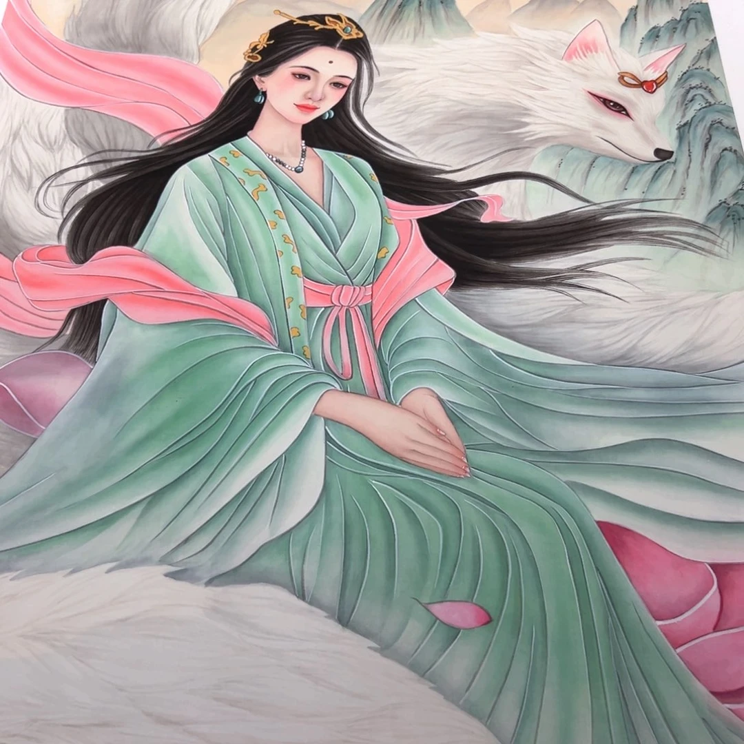 用***4国画高老师九尾娘娘作品