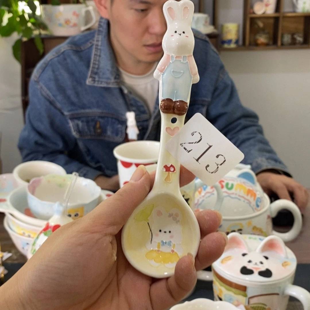 瓷片景德镇釉下彩手绘