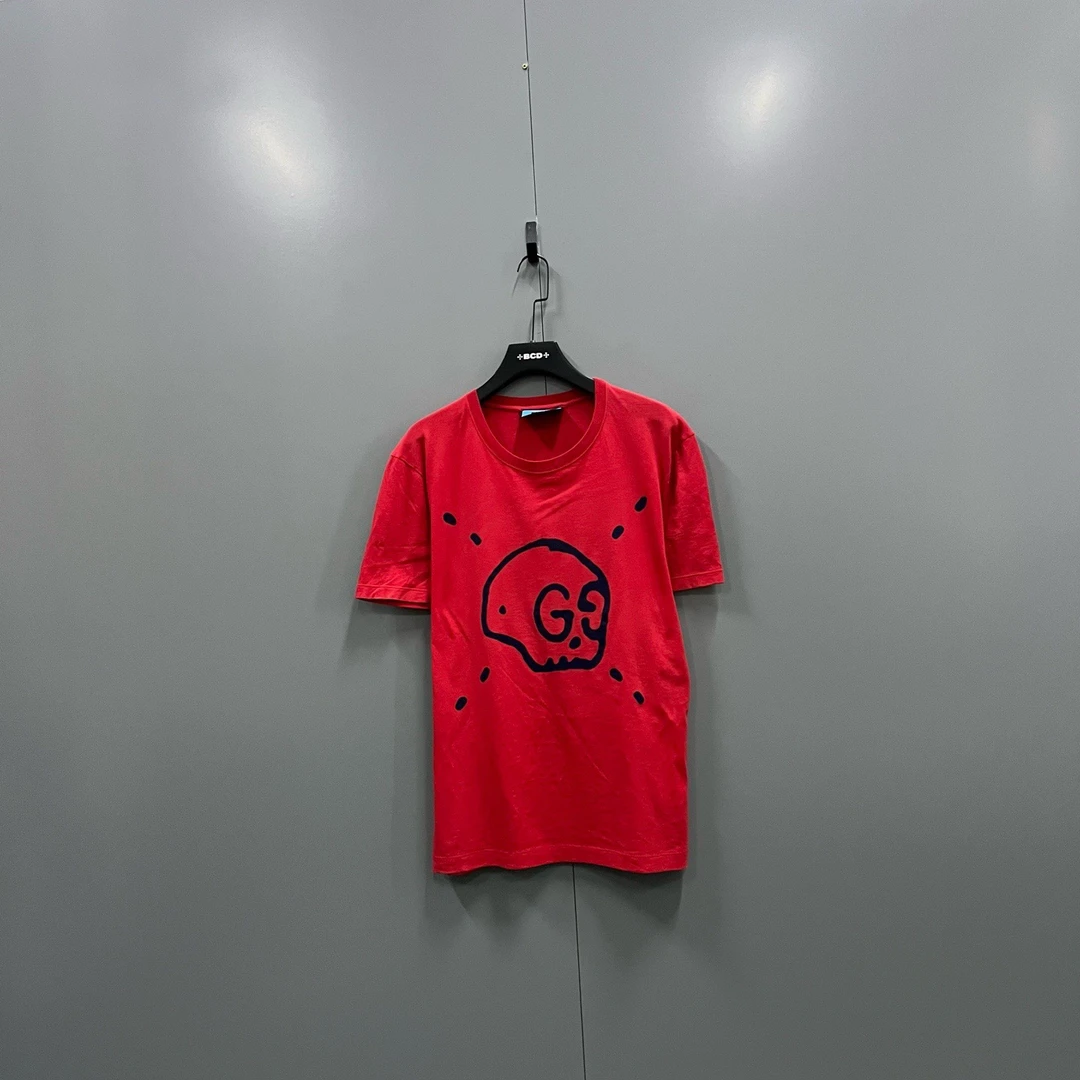 804 102848 红色骷髅印花短袖 M码