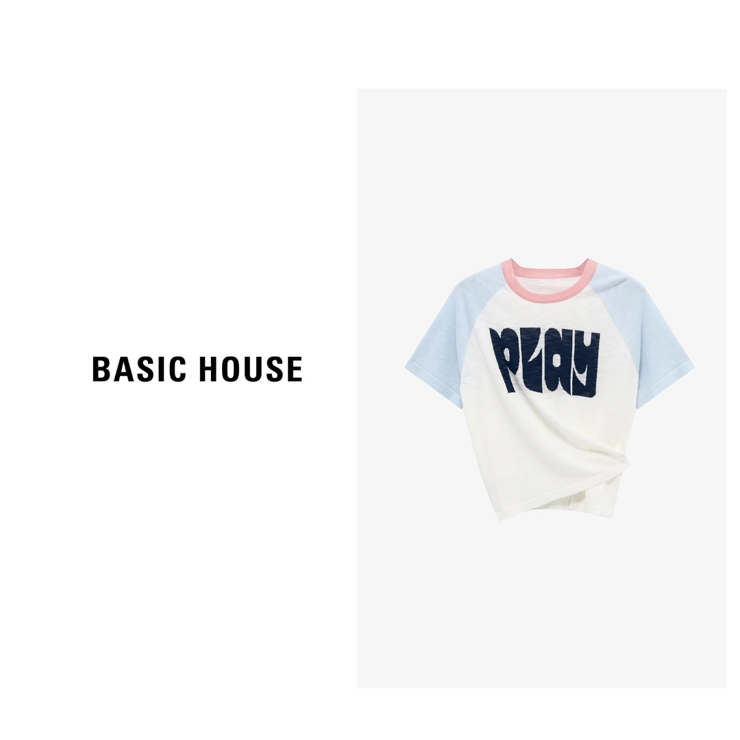 Basic House/百家好运动时尚夏季新款百搭简约针织衫-B0625B5C242