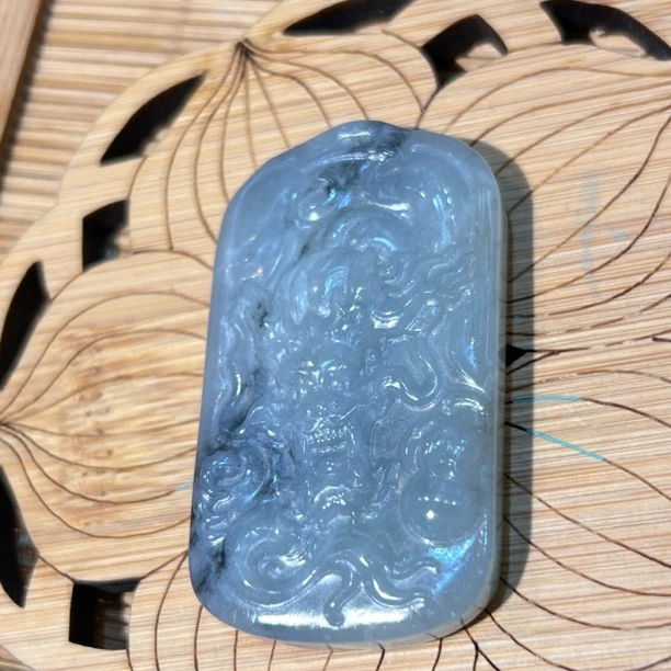 和田玉青花 吊坠守护龙 男款吊坠