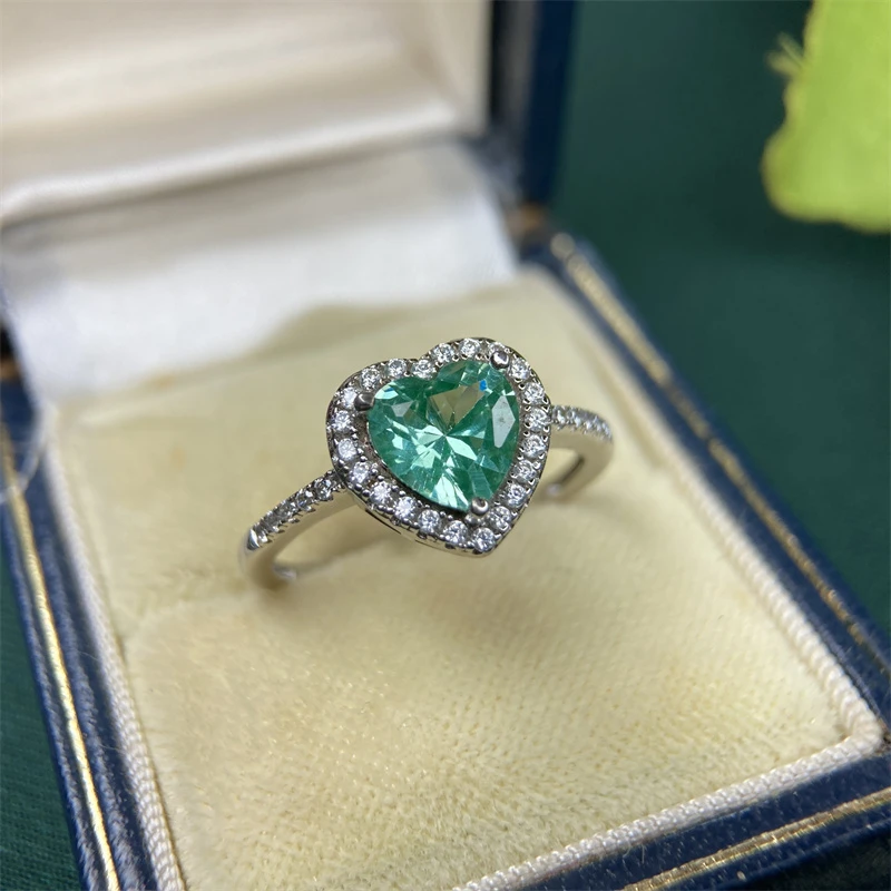 合金戒指 16号绿色桃心戒指4-1【2070710-035】