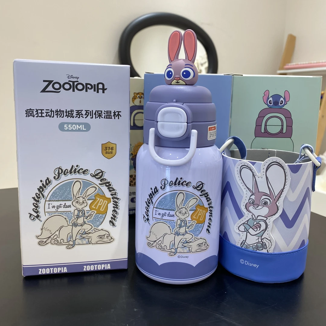 迪士尼儿童卡通可爱三饮用大容量便携学生550ML保温杯