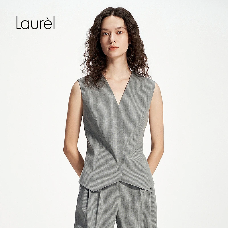 【晨粉专享】Laurel经典简约通勤中性马甲女L351B01200