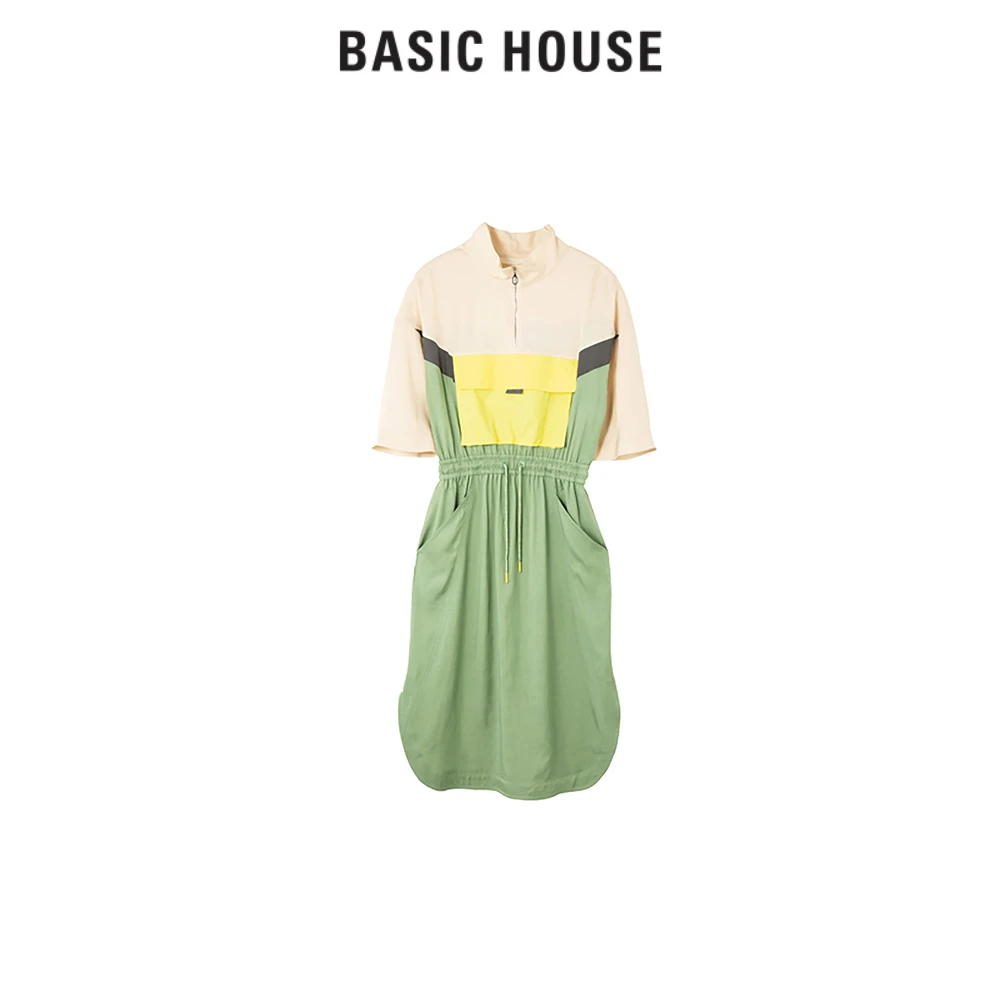 Basic House/百家好时尚休闲连衣裙 BJ2102-HVOP321AMK