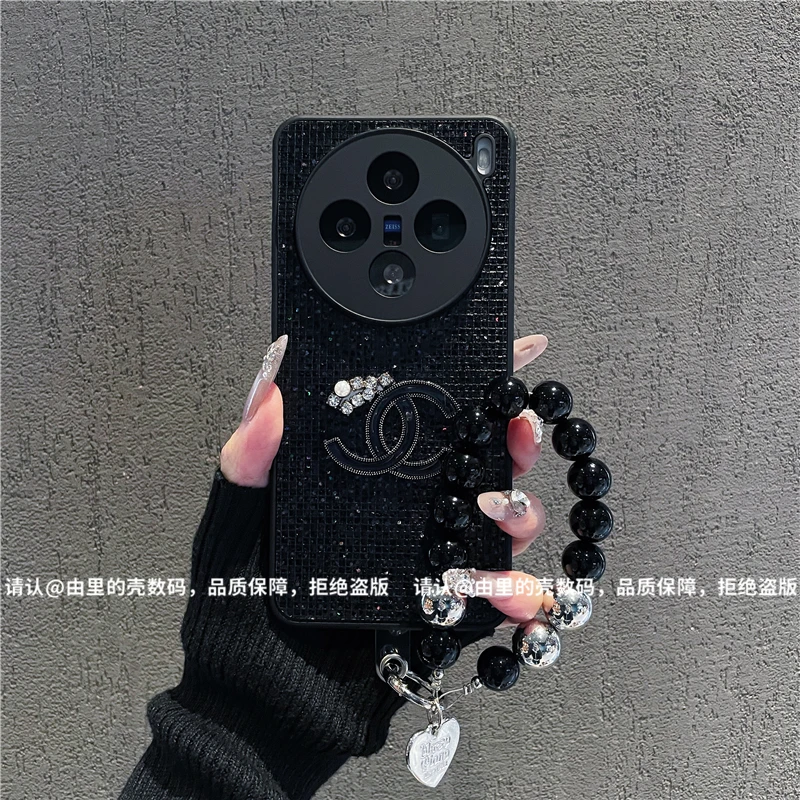 （VIVOx200系列）肤感直边黑闪钻适用VIVOx200/Pro/Promini/S手机壳