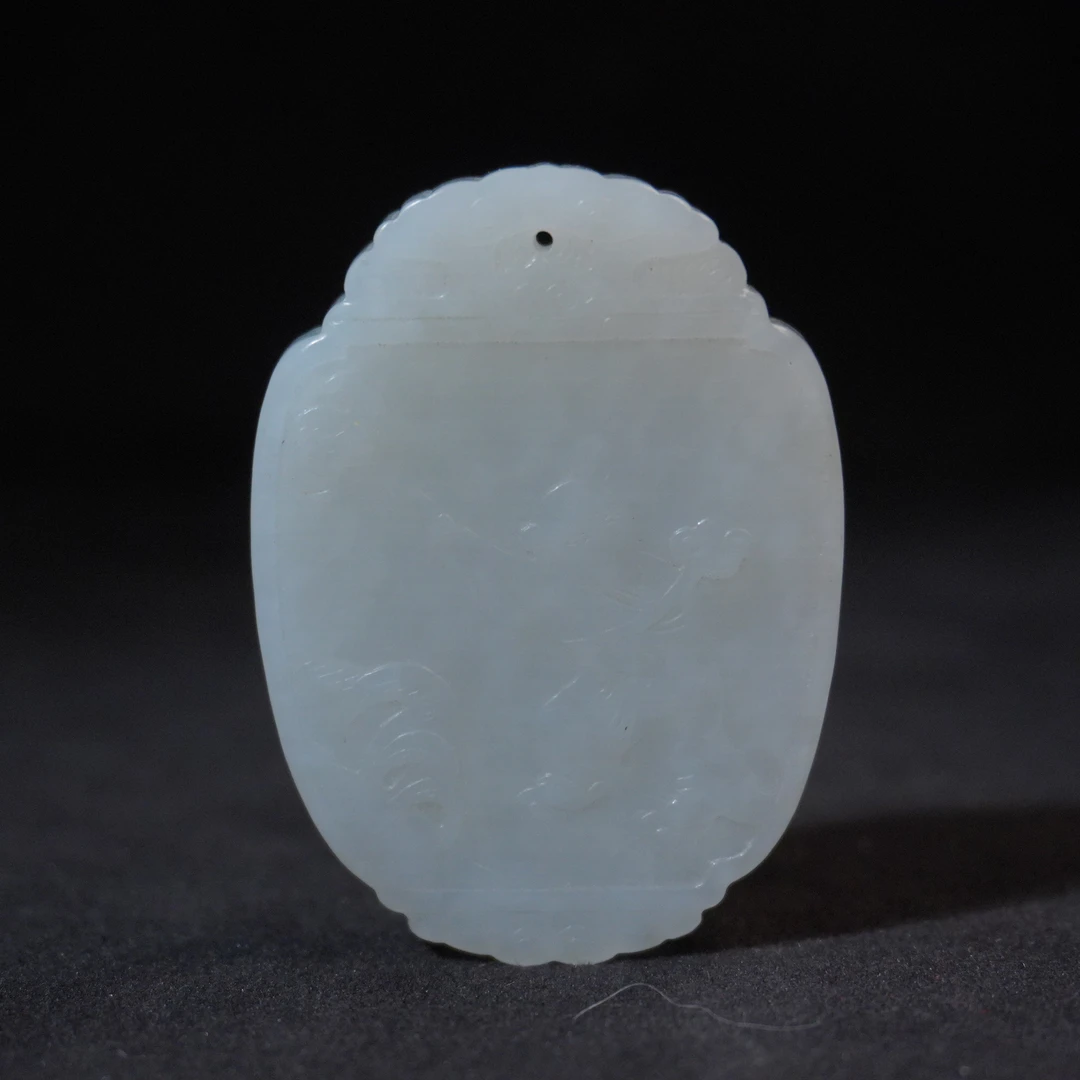 NF10 清 和田玉人物故事玉牌