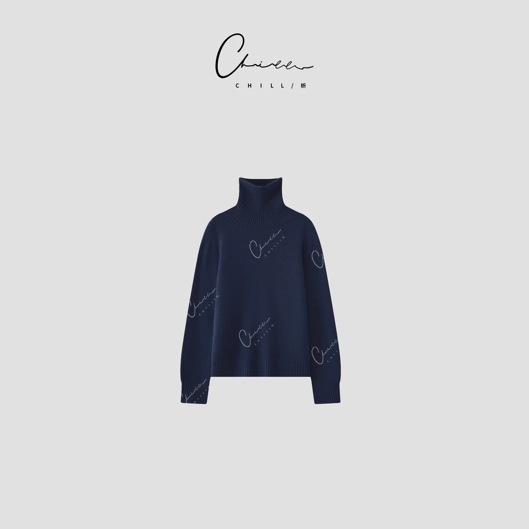 CHILL析-【冬日搭子】简约百搭坑条高领羊毛打底衫Z2439
