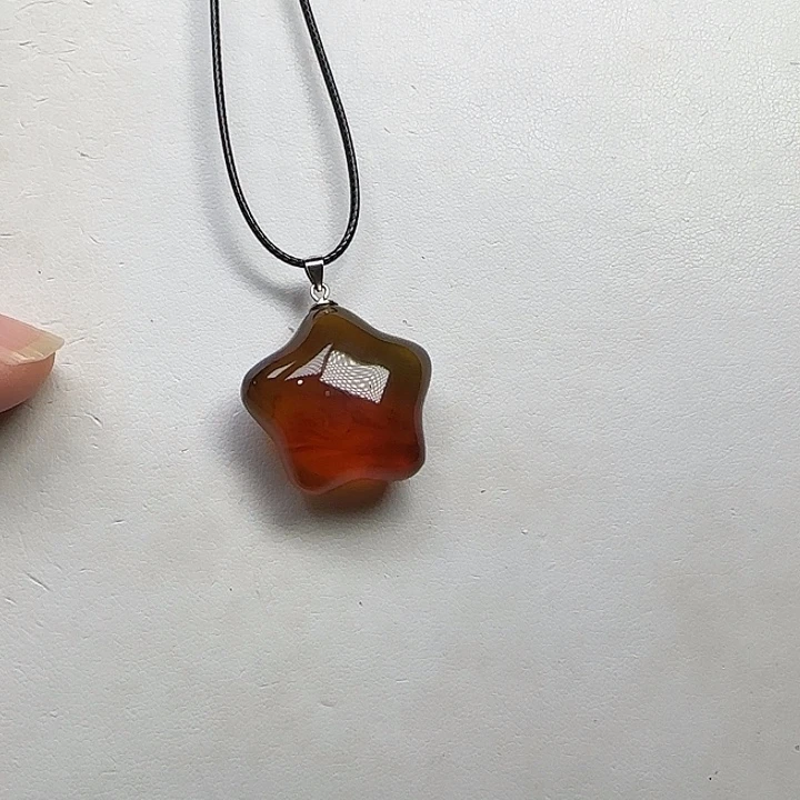 琥珀颈饰未镶嵌胤*儿天然缅甸琥珀星星吊坠