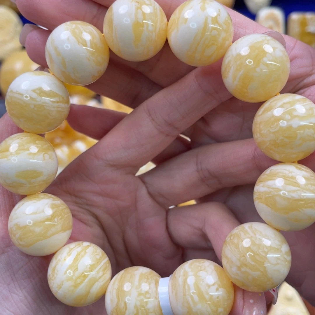 蜜蜡未镶嵌裸石琥珀蜜蜡手串卡19.5mm