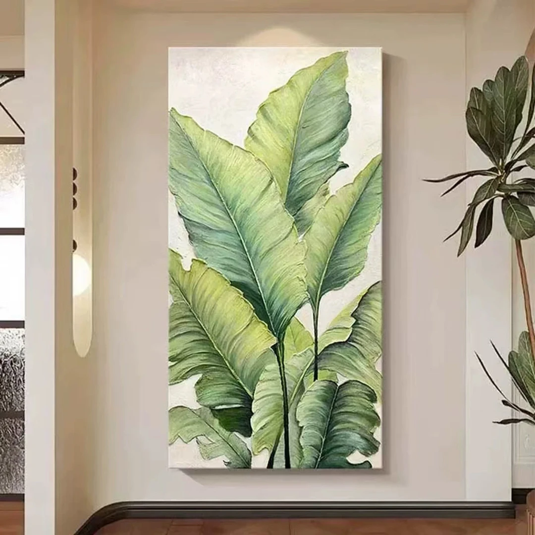 家大业大手绘油画入户玄关枝繁叶茂装饰画现代简约走廊过道肌理画