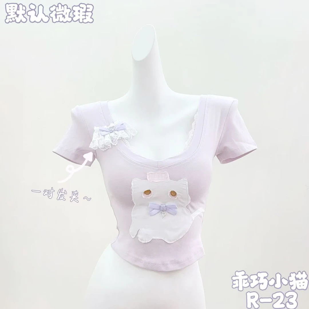 【元气喵】手作系列默认微瑕乖巧小猫上衣（W37）